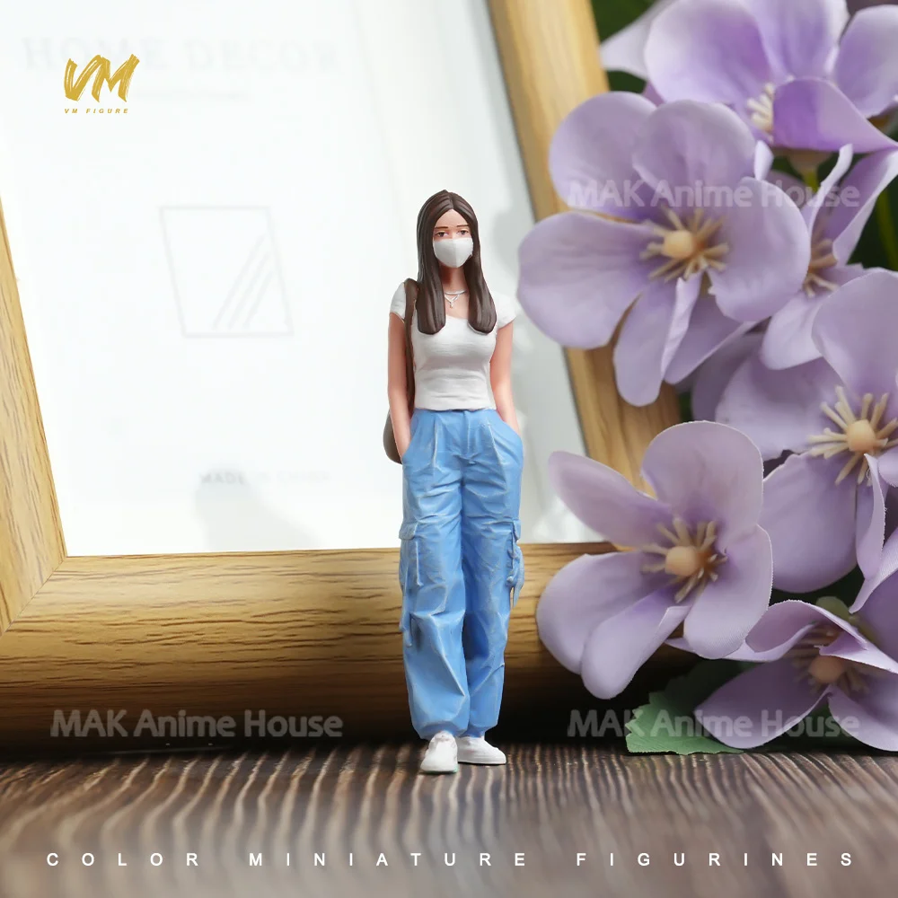 مطبوعة رائعة الوجه 1/24 1/18 حقيبة تسوق تحمل فتاة اللياقة البدنية الكلب المشي رجل الرئيس التنفيذي الشكل دمية نموذج المشهد لعبة الديكور