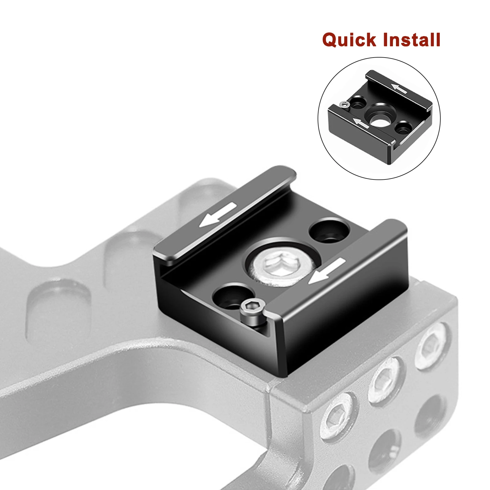 Lanxire Cold Shoe Mount Adapter, Cold Shoe Bracket with 1/4\