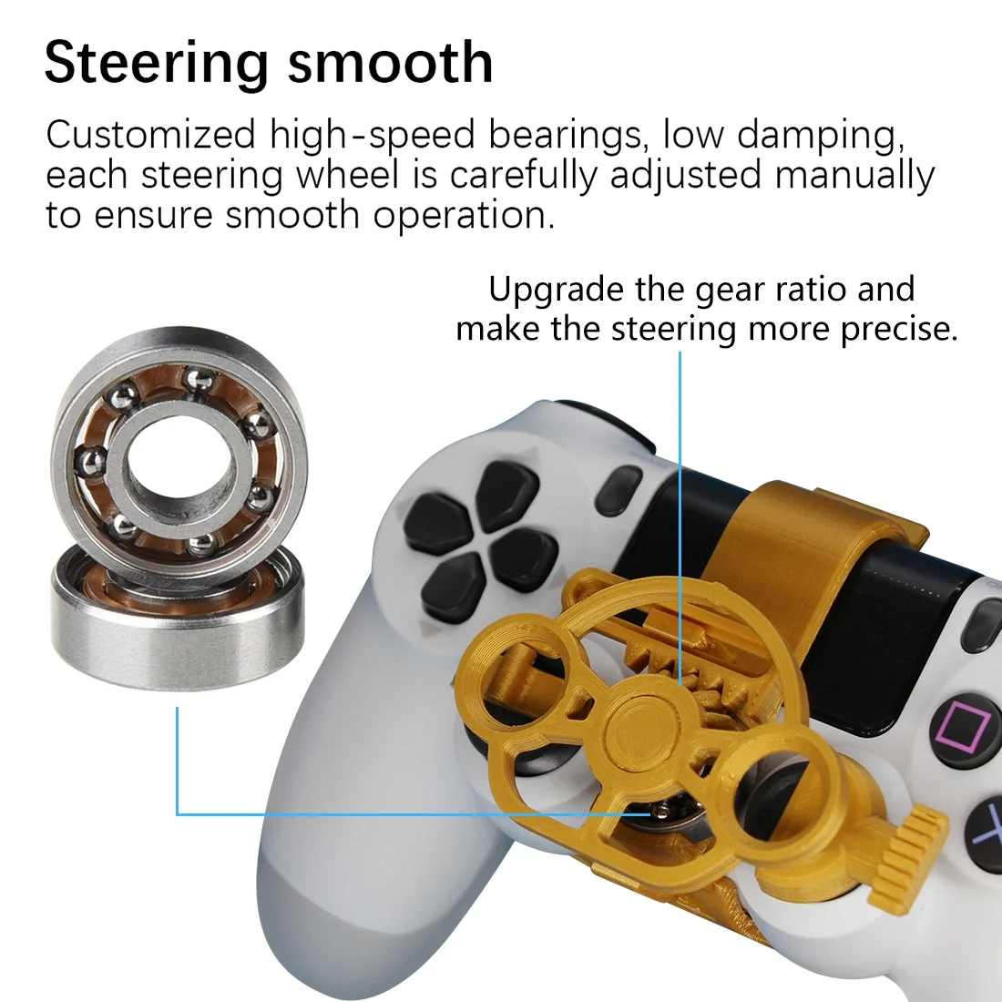 Gaming Racing Wheel Mini Steering Game Controller for 3D Printed Accessories
