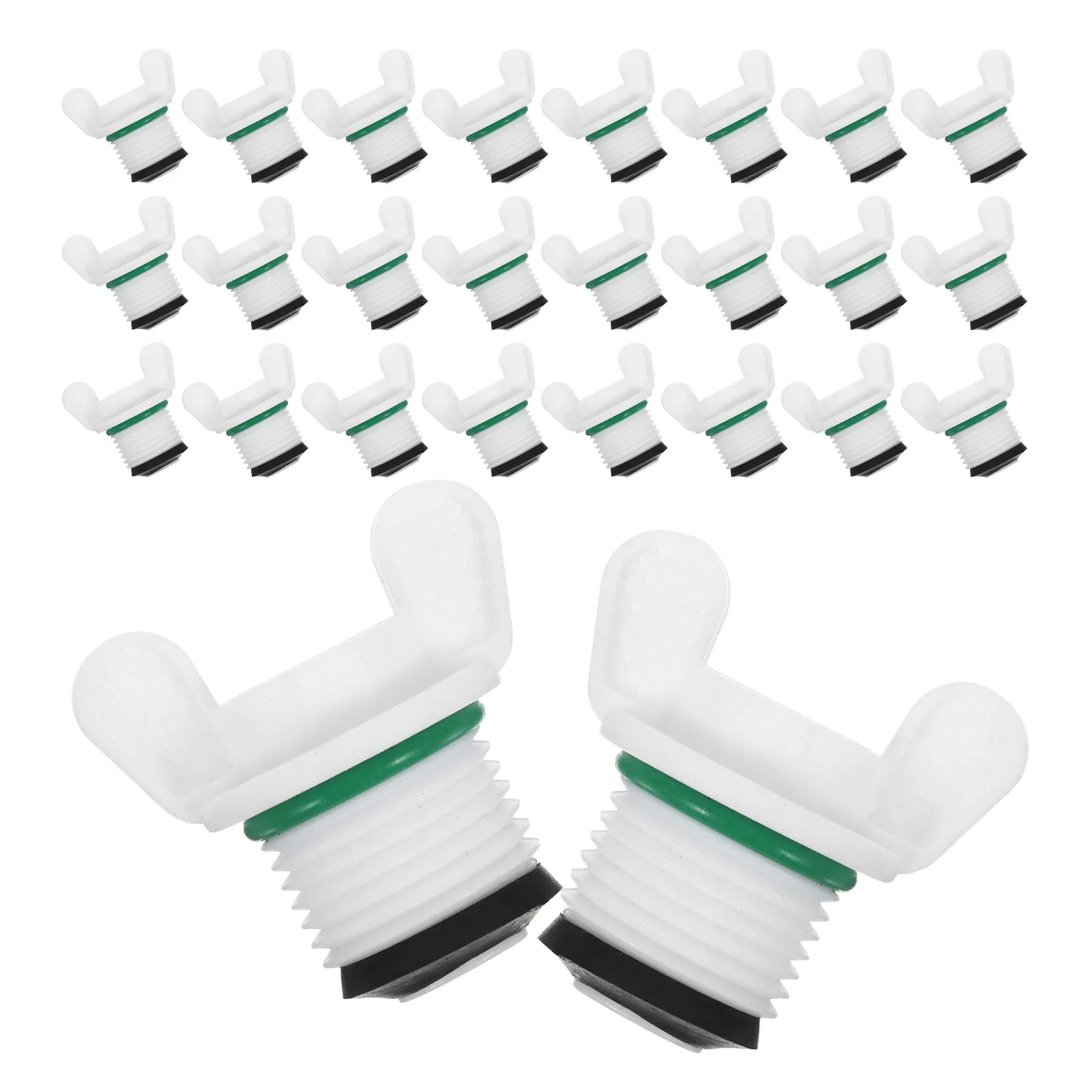 60pcs White Plastic Hose Plugs – Threaded Pipe End Caps for Garden Irrigation & Water Supply