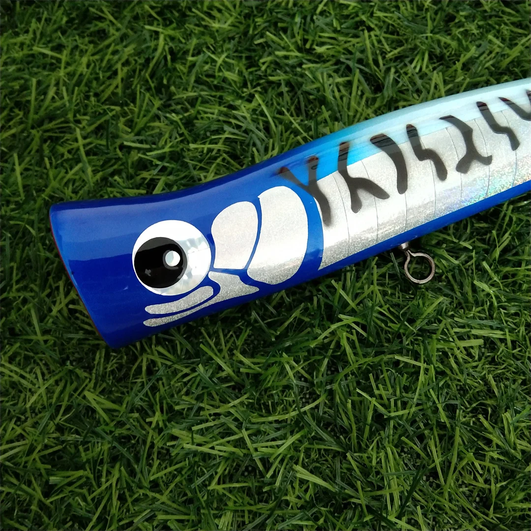 1pc 21cm 100g Pencil Wooden Lures Saltwater Fishing Bait Handmade Wooden Topwater Artifical Pencil Fishing Lure