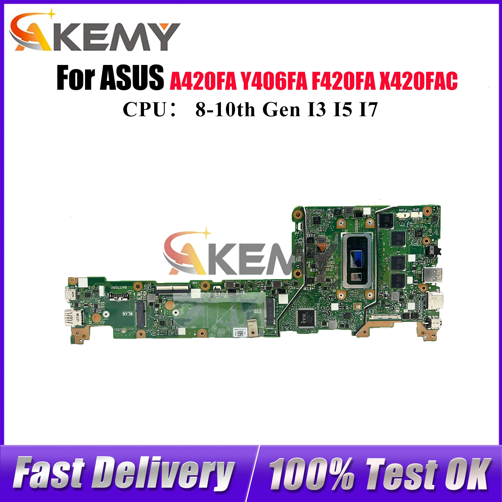 

Материнская плата для ноутбука X420FA для ASUS VivoBook X420F F420FA A420FA Y406FA X420FA X420FAC с процессором I3 I5 I7 100% тестирование ОК