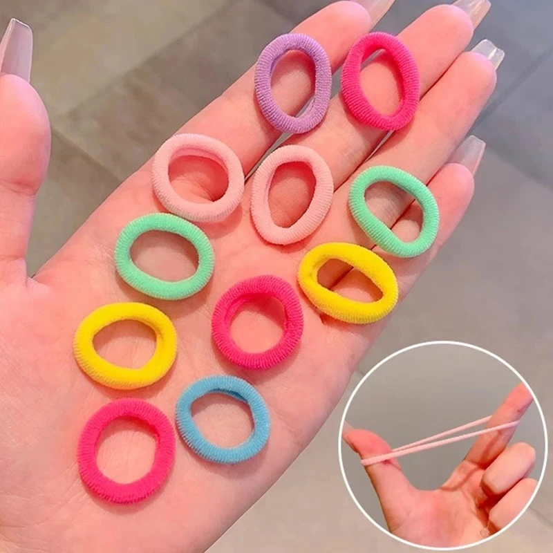 200PCS Frauen Mädchen Bunte Nylon Elastische Haarbänder Pferdeschwanz Halten Kleine Haargummi Gummibänder Scrunchie Haar Zubehör