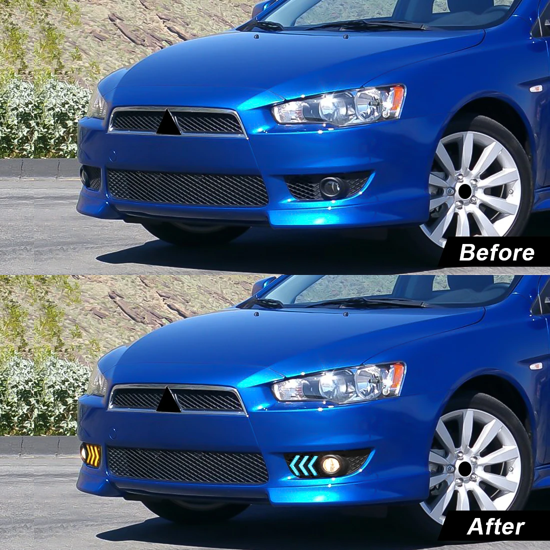 LED Car Lamp For Mitsubishi Lancer 2008 2009 2010 2011 2012 2013 Daytime Running Light Fog Lamp Turn Signal Headlight with Cover
