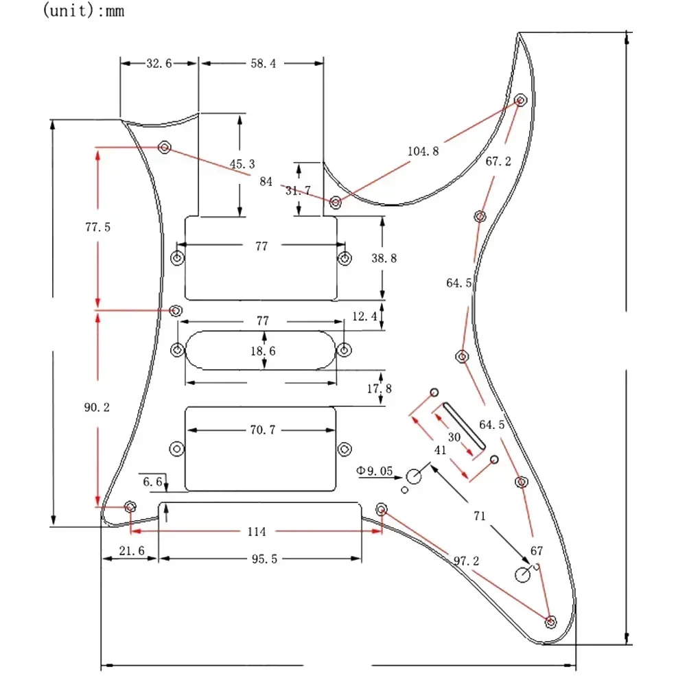 

7 V Electric Guitar Pickguard Pickup HSH Humbucker Replacement Scratch Plate Multi Styles Optional Accessories