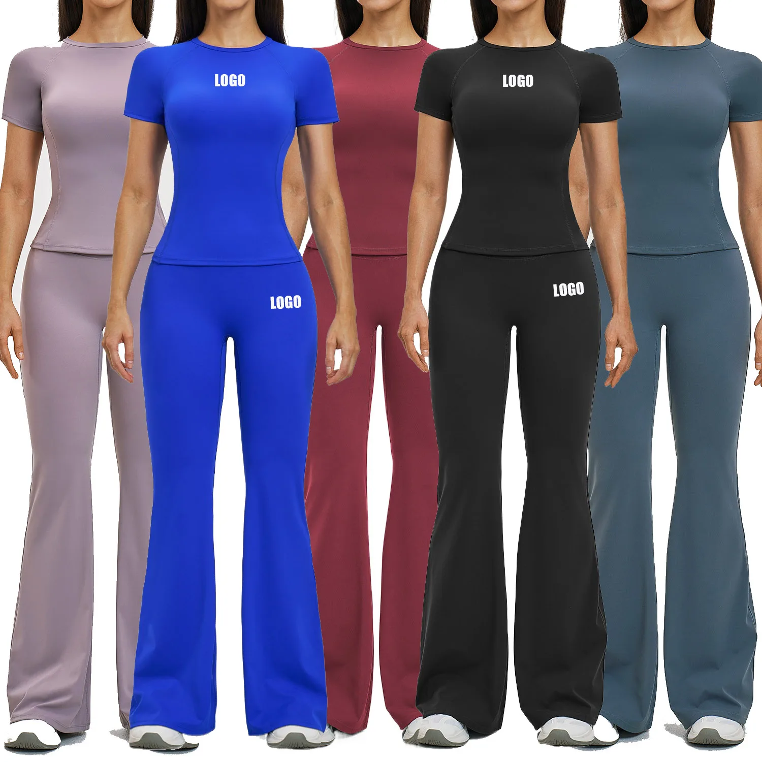 

Custom LOGO women's spring and summer new slim-fit quick-drying sports suit casual sports running fitness two-piece set