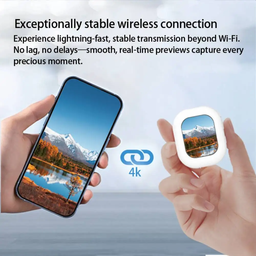 شاشة مراقبة سيلفي لاسلكية صغيرة، شاشة مراقبة سيلفي 4K مغناطيسية مع بث مباشر/صور شخصية مدونة فيديو، لهواتف iPhone/Android