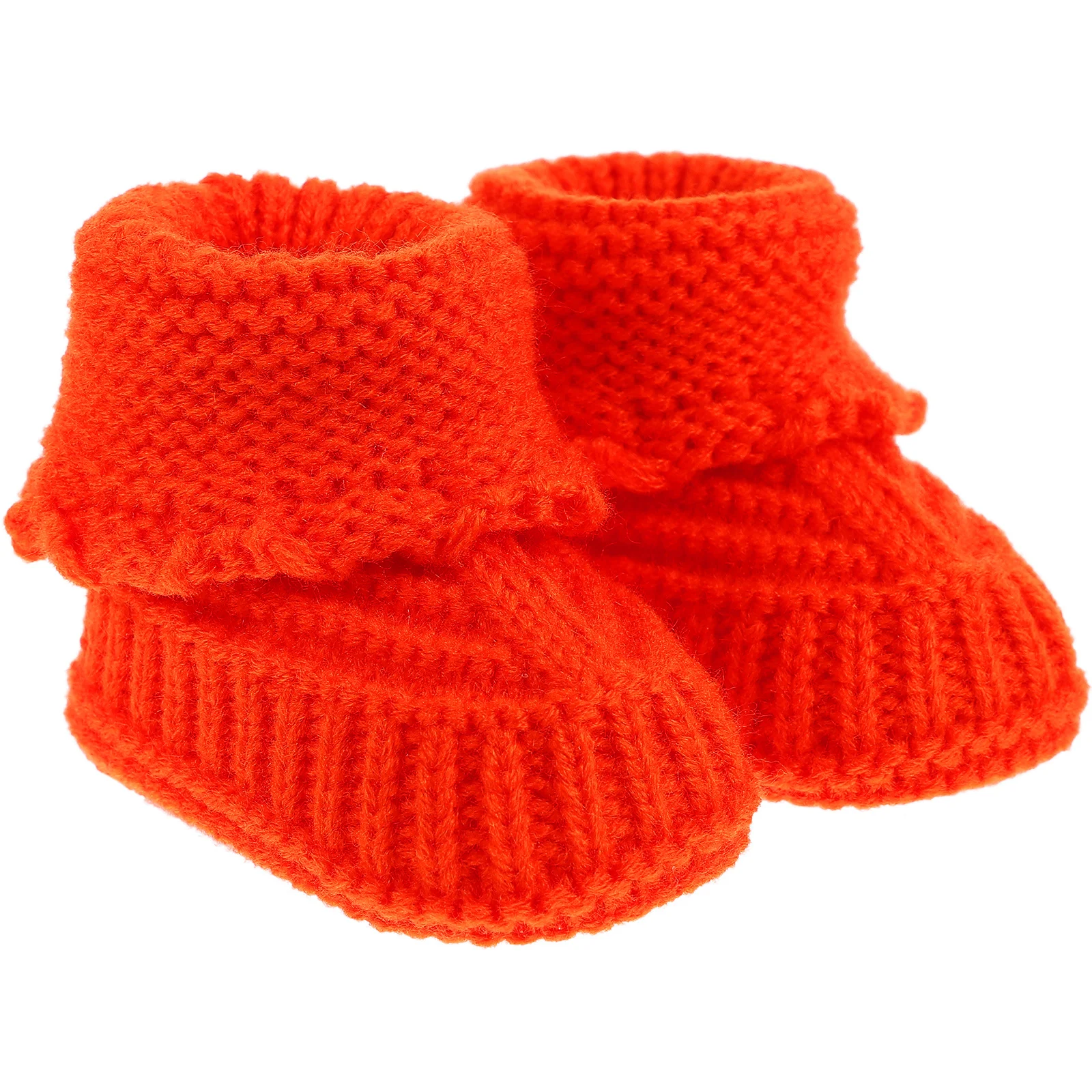 1 ペアベビーウール糸かぎ針編みブーツ手作りニット靴新生児暖かいソフト冬靴ベビーかぎ針編み靴