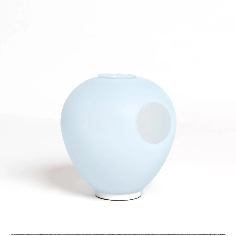

Blue matte glazed table lamp, vase dual-purpose ornament can be arranged with flower night lights