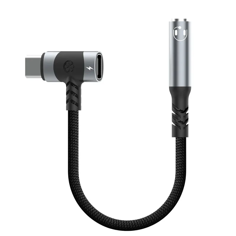 سماعات أذن USB C إلى 3.5 ملم ومحول شاحن 2 في 1 C-type إلى مقبس ميكروفون Aux، مع دونجل تشفير سريع الشحن PD 100 وات