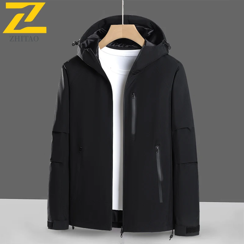 

2025 Autumn Windproof Jacket Men's Outdoor Functional Waterproof Hooded Windbreaker Hiking Climbing Women's Work Clothes Coats