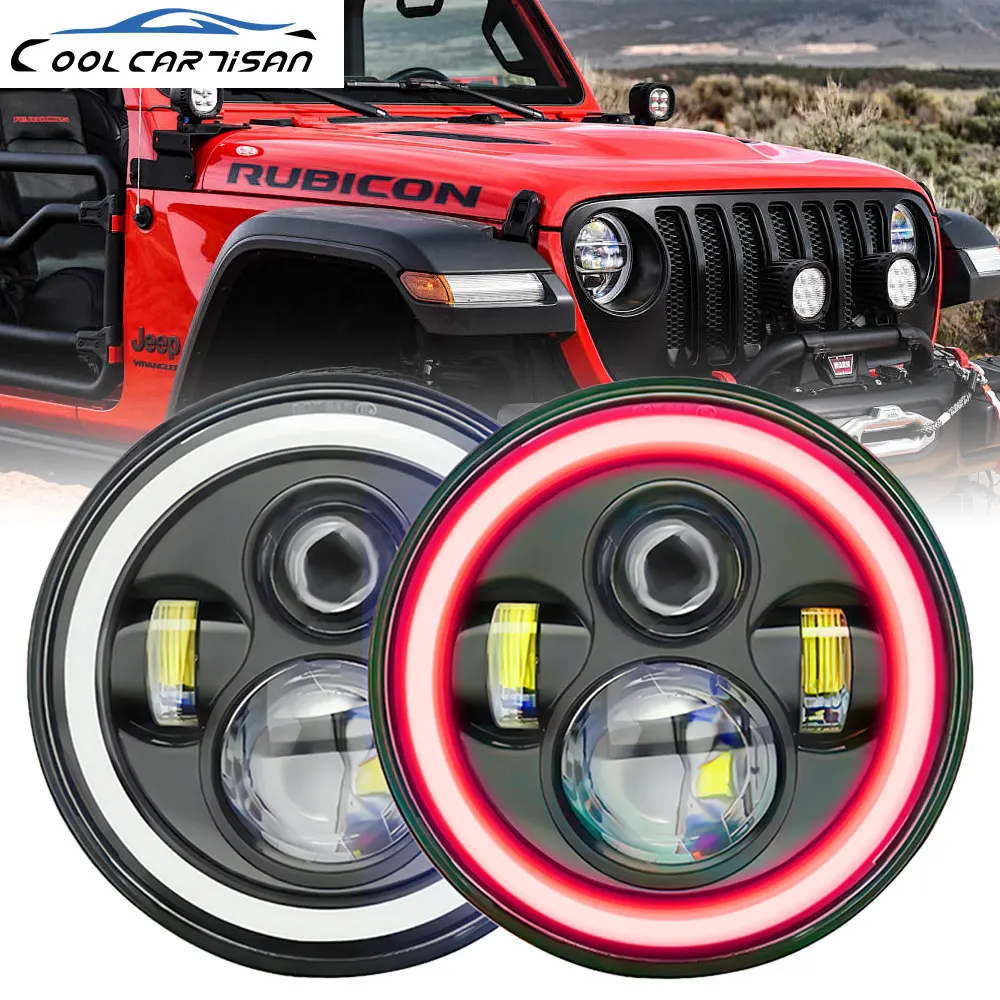 7inch Round Headlight for Car Jeep Led Wrangler Jeep High Low Beam  Motorcycle Len 4x4 Lighthouse for Jeep Wrangler Accessories