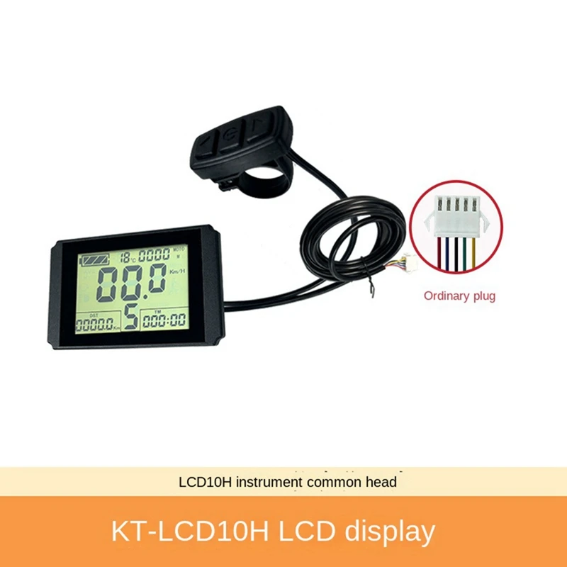 KT-LCD10H Display Ebike Meter With 5Pins 24V/36V/48V For KT Controller Kit Ebike Parts