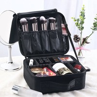Oxford Cloth Makeup Bag​​ Large Capacity With Adjustable Dividers ​​Toiletry Bag​​ ​​Durable​​ Waterproo Cosmetic Case​​