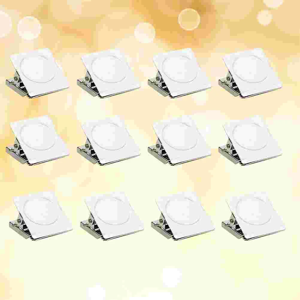 12 Stuks Magnetische Metalen Clip Vierkante Clips Papier Bestand Roestvrij Staal