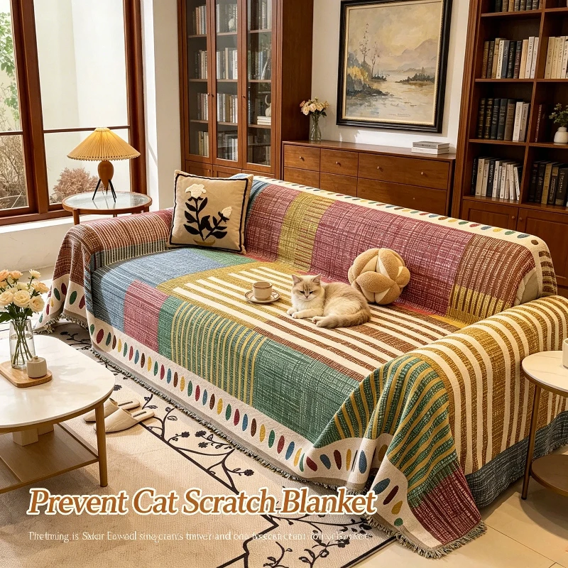 Living Room Sofa Cover Fabric Fully Wrapped Sofa Towel Thick Sofa Towel Wear-Resistant Anti Cat Sratch Sofa Cover