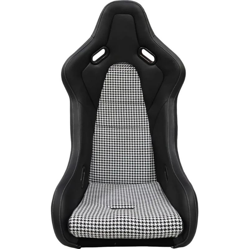 Piece Of Universal Strong Fiberglass Back Racing Seat For Racing Simulator Black PVC Leather With White Fabric Cloth Diamond Sti