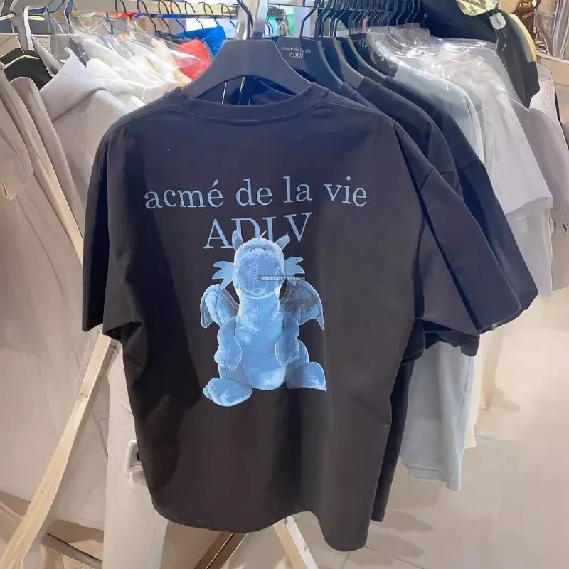 2024 New Adlv Korea 24 Spring Acme Be La Year Of The Dragon Limited Cute Loose T-shirt For Commuter Couples Short Sleeve Top