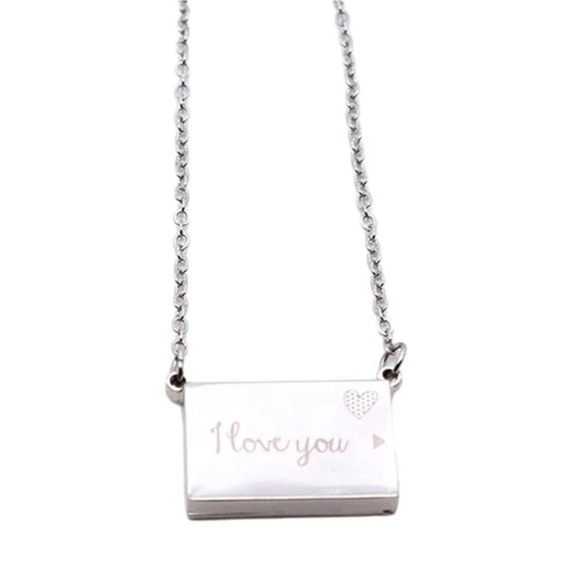 J78F DIY Printing Necklace Adjustable Length Necklace Gift for Valentine's Day