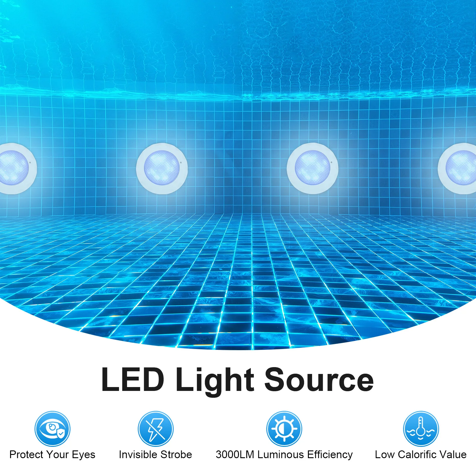 12V 45W Swimming Pool RGB LED Light Spa Underwater Lamp with Remote Controller IP68 Waterproof