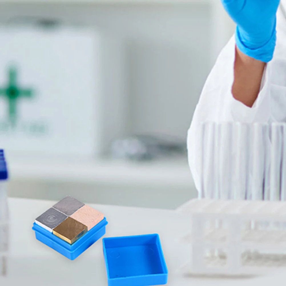 4 ชิ้นแม่เหล็กเครื่องมือการสอนฟิสิกส์ทองแดงเหล็กอลูมิเนียมไม้บล็อก Lab Experiment