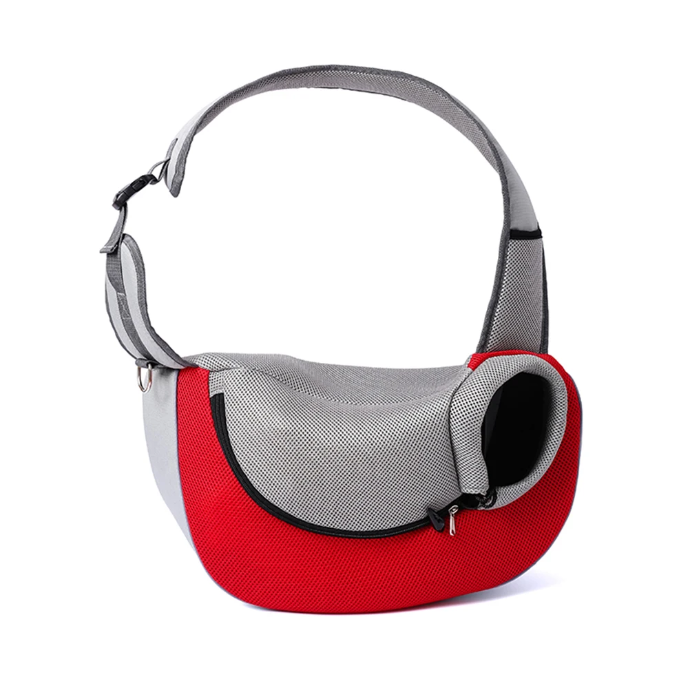 

Bag Mesh Ventilated Portable Hands Free Adjustable Strap Extendable Buckle For Puppy Small Pets Red Size L Sling Bag For Mesh