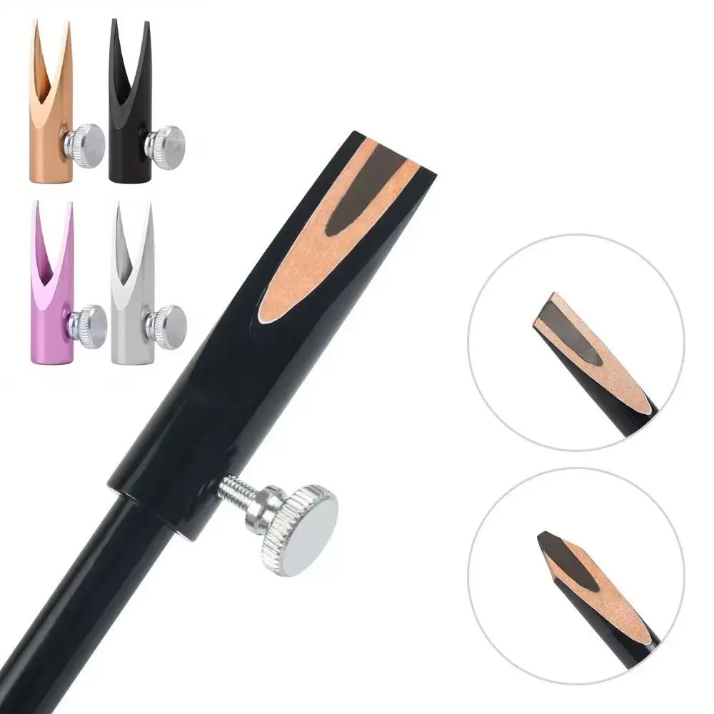 2Pcs Aluminum Alloy Eyebrow Pencil Sharpener Helper Duckbill-Shaped U-Shaped Microblading Pencil Sharpener Compact Portable