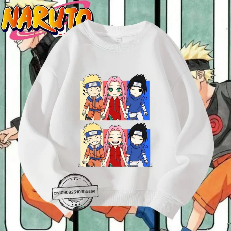 Naruto Ninju cartoon printed children's crewneck hoodie Autumn and winter long-sleeved boys sweatshirt Harajuku street wear