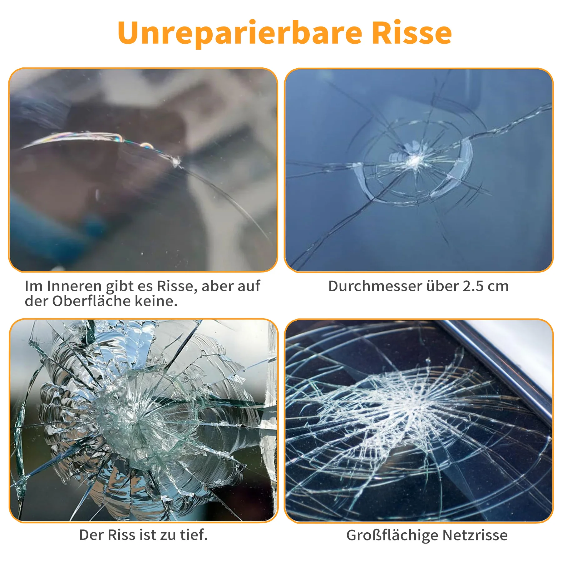Professionelles Windschutzscheibe Reparaturset für Steinschlag Reparatur, Universal Glasreparaturset für Autos, Praktisch & Schnell & Einfach, OHNE UV-Lampe – Detail 6