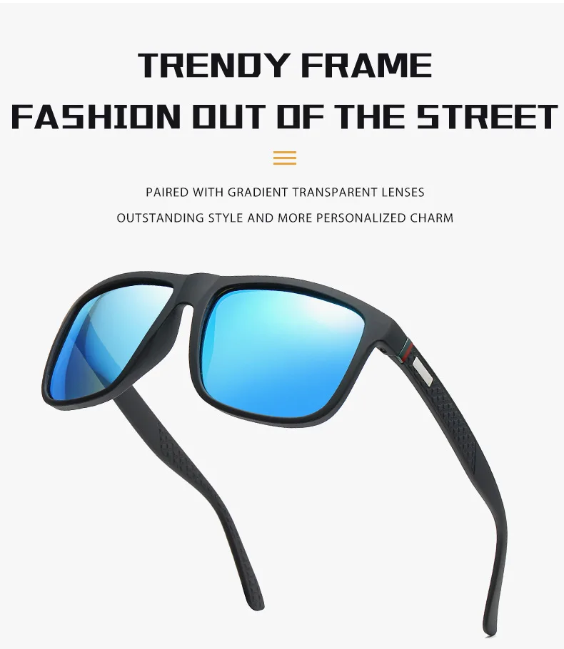 Mode Vintage Platz Polarisierte Sonnenbrille Männer Frauen Luxus Marke Designer männer Sonnenbrille Fahren Angeln UV400 Brillen Mann – Detail 4