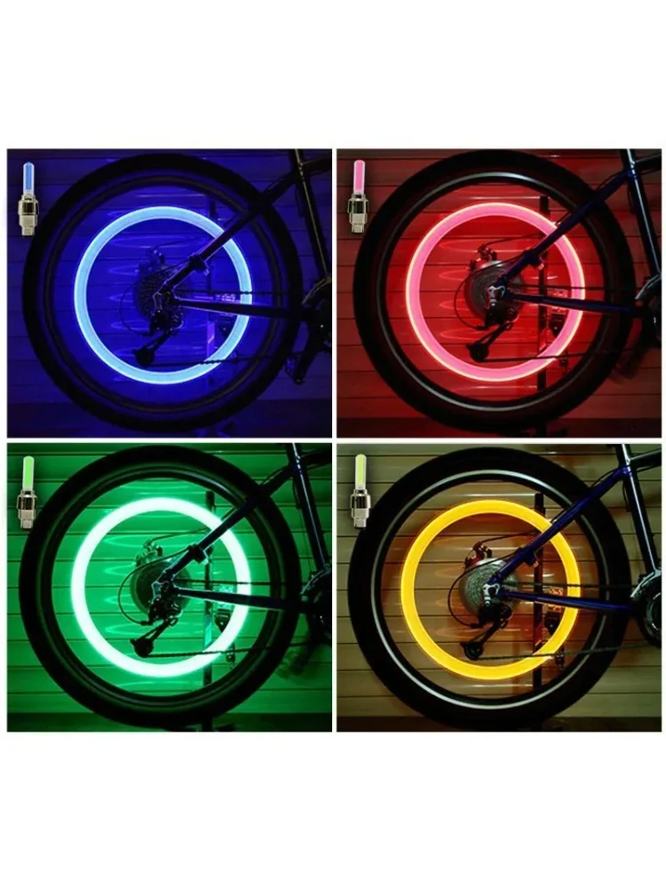 AliExpress Bicycle Lights Motion Sensor LED Lights With Batteries For Road Mountain Bike Tyre Tire Valve Cap Bicycle Accessories