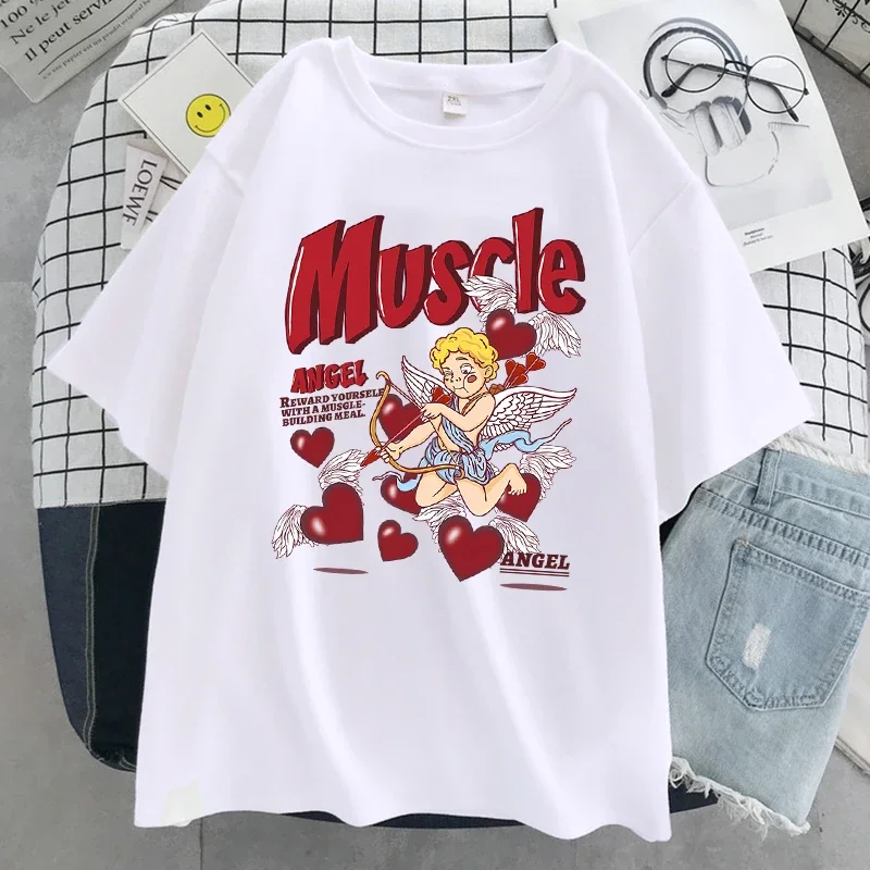 Angels Shoot Arrows At Love Printing Women T Shirt Summer Breathable Clothes Hip Hop Fashion Tee Shirtcool Street T-Shirts