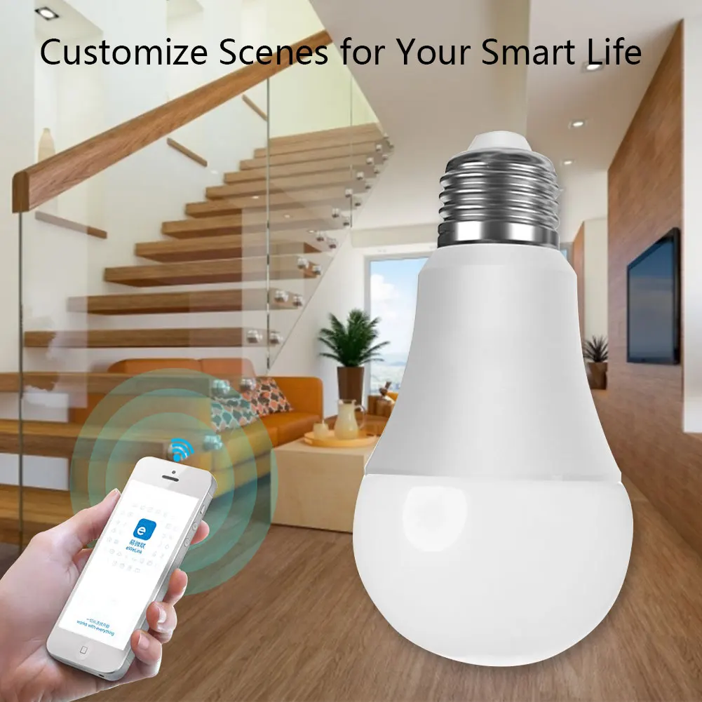 Nova lâmpada inteligente tuya ewelink wifi e27 9w led rgb função de temporizador regulável lâmpada mágica funciona com alexa google home yandex alice