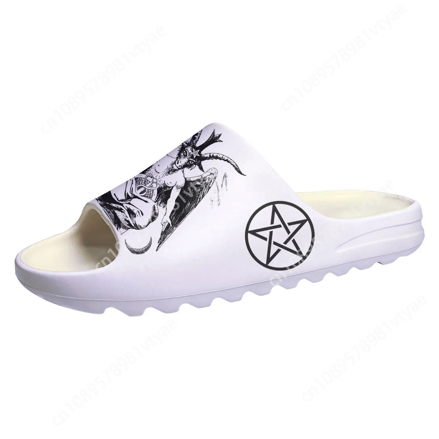 

Pentagram Baphomet Satan Satanic Goth Gothic Goat Soft Sole Sllipers Custom Step On Water Shoes Mens Womens Teenager Sandals