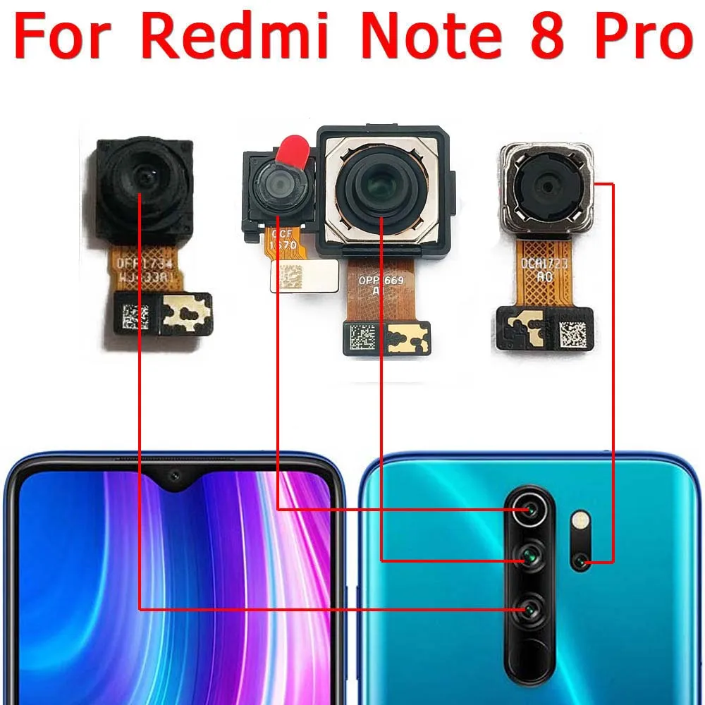 Rear Back Camera For Xiaomi Redmi Note 8 Pro 8T 5 5A 6 7 Camera Module Backside View Replacement Spare Parts