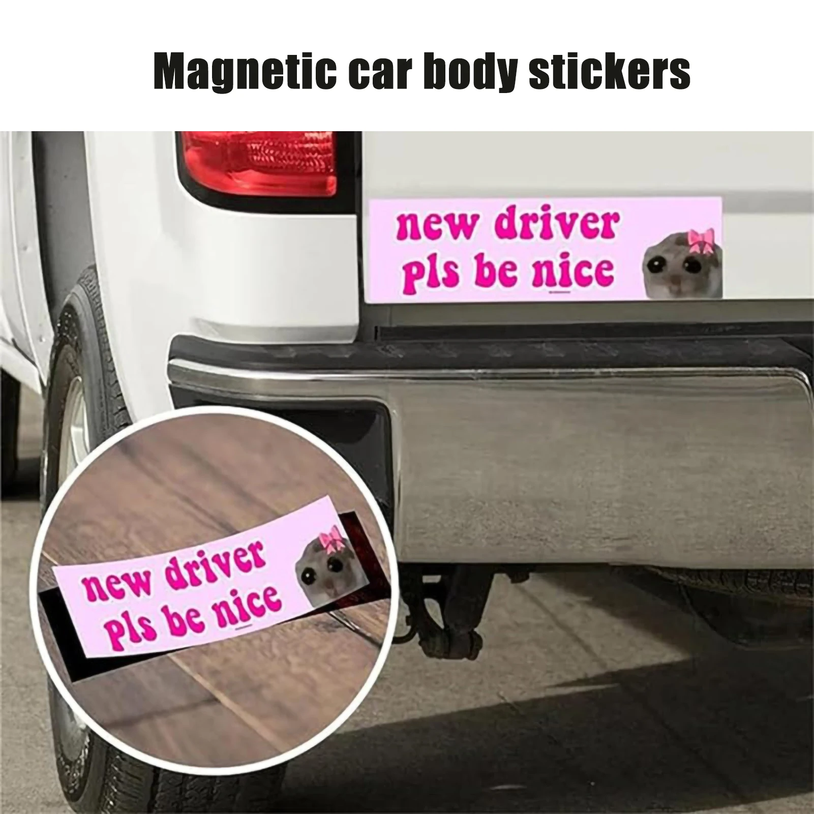 Magnetische Carrosserie Stickers Hoge Temperatuur Resistente Cartoon Stickers Nieuwe Driver Vriendelijke Woorden Stickers