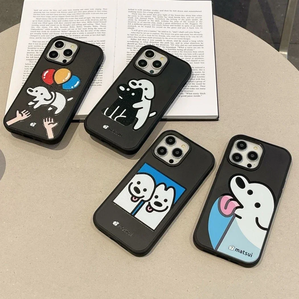 

Dog Friends Black Frosted MagSafe Phone Case Cover for IPhone 13 14 15 16 Pro Max Case