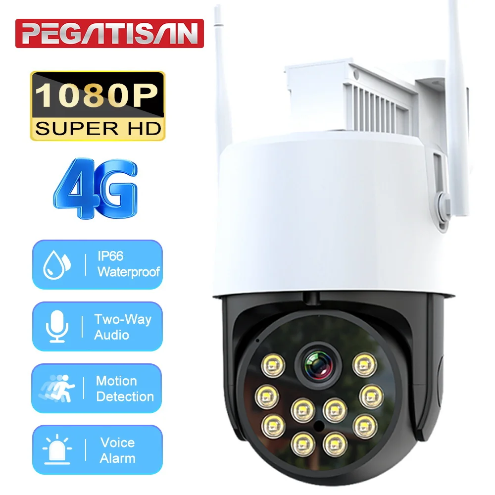 

4G Camera Outdoor Security Cameras Human Detection IP66 Waterproof WirelessAuto Tracking Two Way Audio Video Surveillance Camera