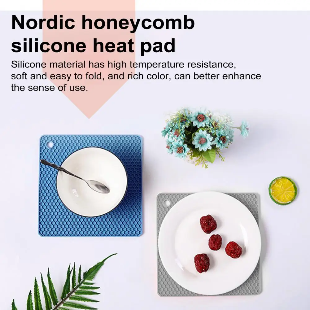 Placemat de silicone para pratos quentes, resistente ao calor, suporte para panelas, antiderrapante, ferramenta de cozinha multiuso