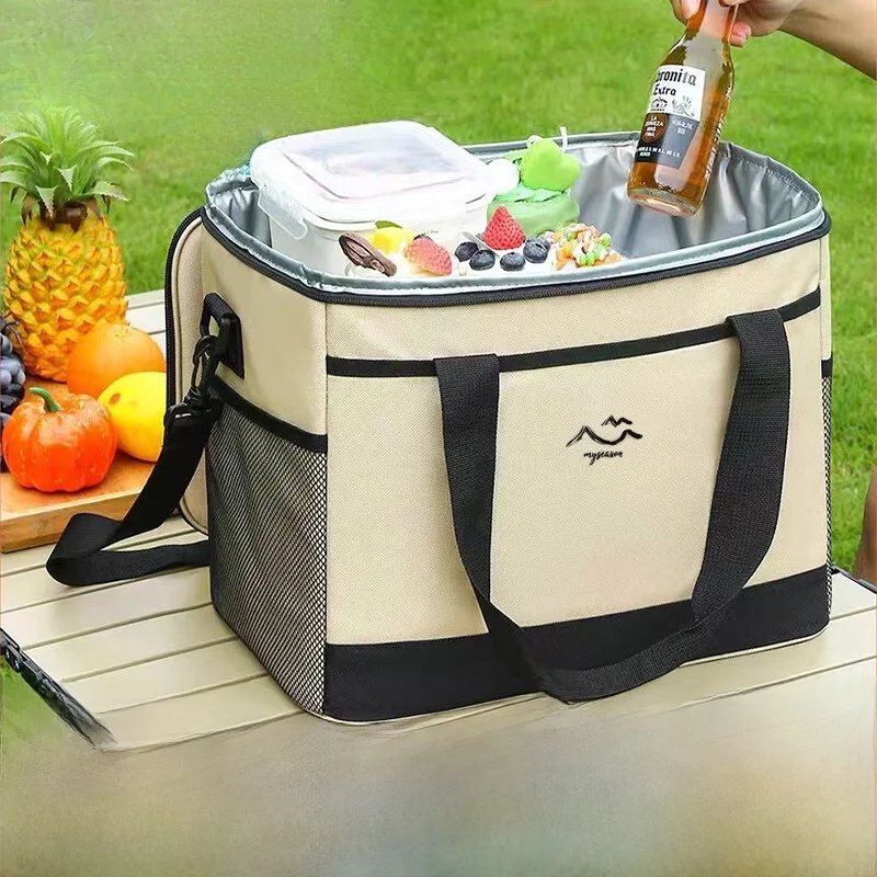 

Термокоробка для пикника на открытом воздухе, ручная термосумка, изолированная сумка для обеда, термочехол с камерой, портативный контейнер для еды, дорожный...