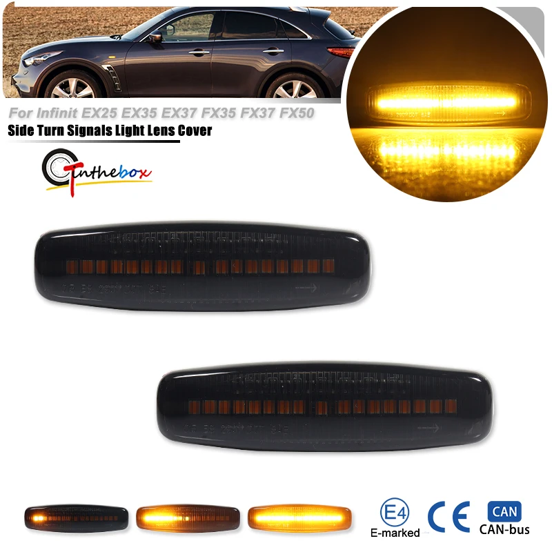 2Pcs Dynamic Fender Turn Signal LED Side Marker Light For Nissan Fuga GY50 Murano Z51 Pathfinder R52 Skyline V36 Infiniti EX25