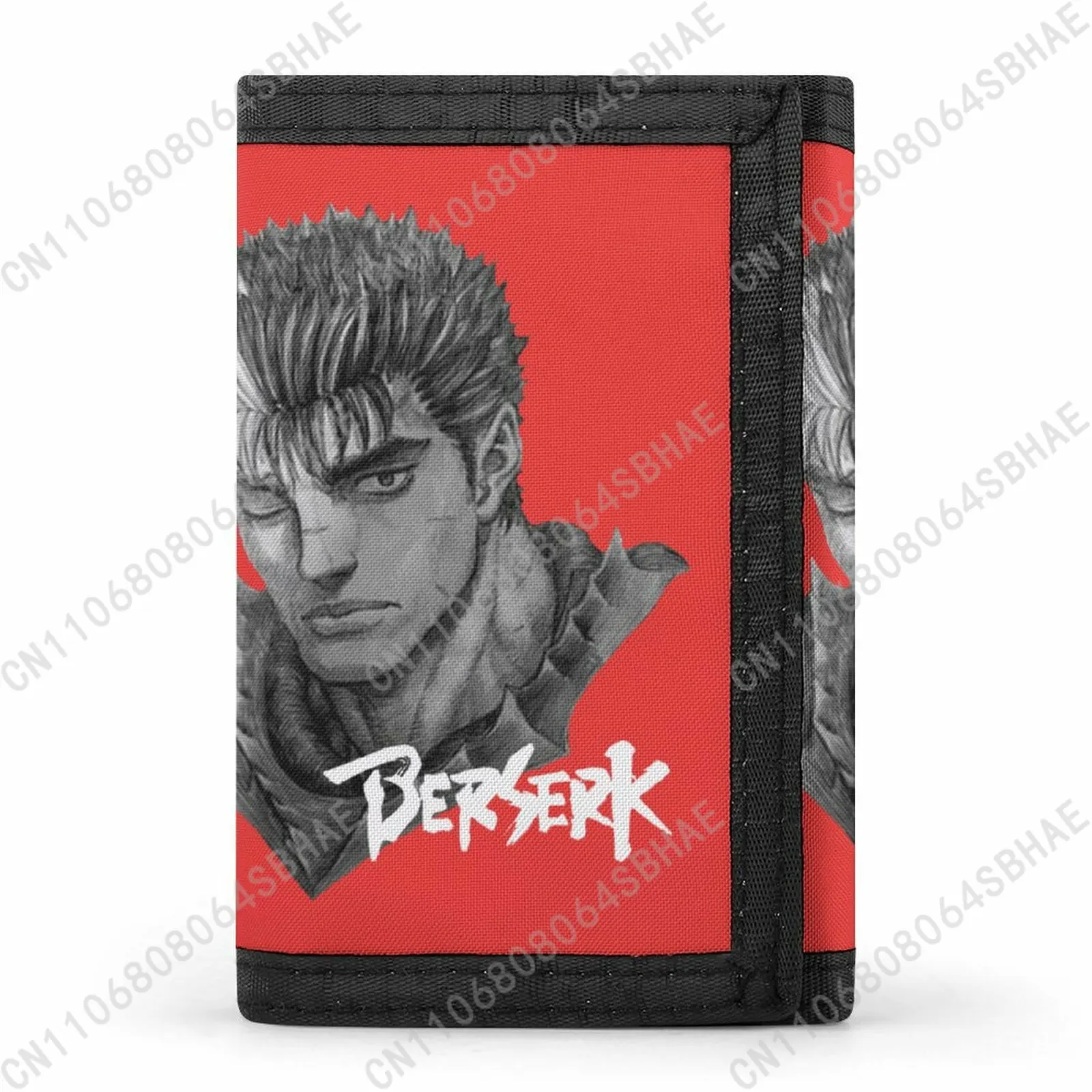 

Berserk Guts Black Swordsman Trendy Tri Fold Wallet Teenage Girls Boys Slim 3 Fold Card Personalized Pattern Purse for School
