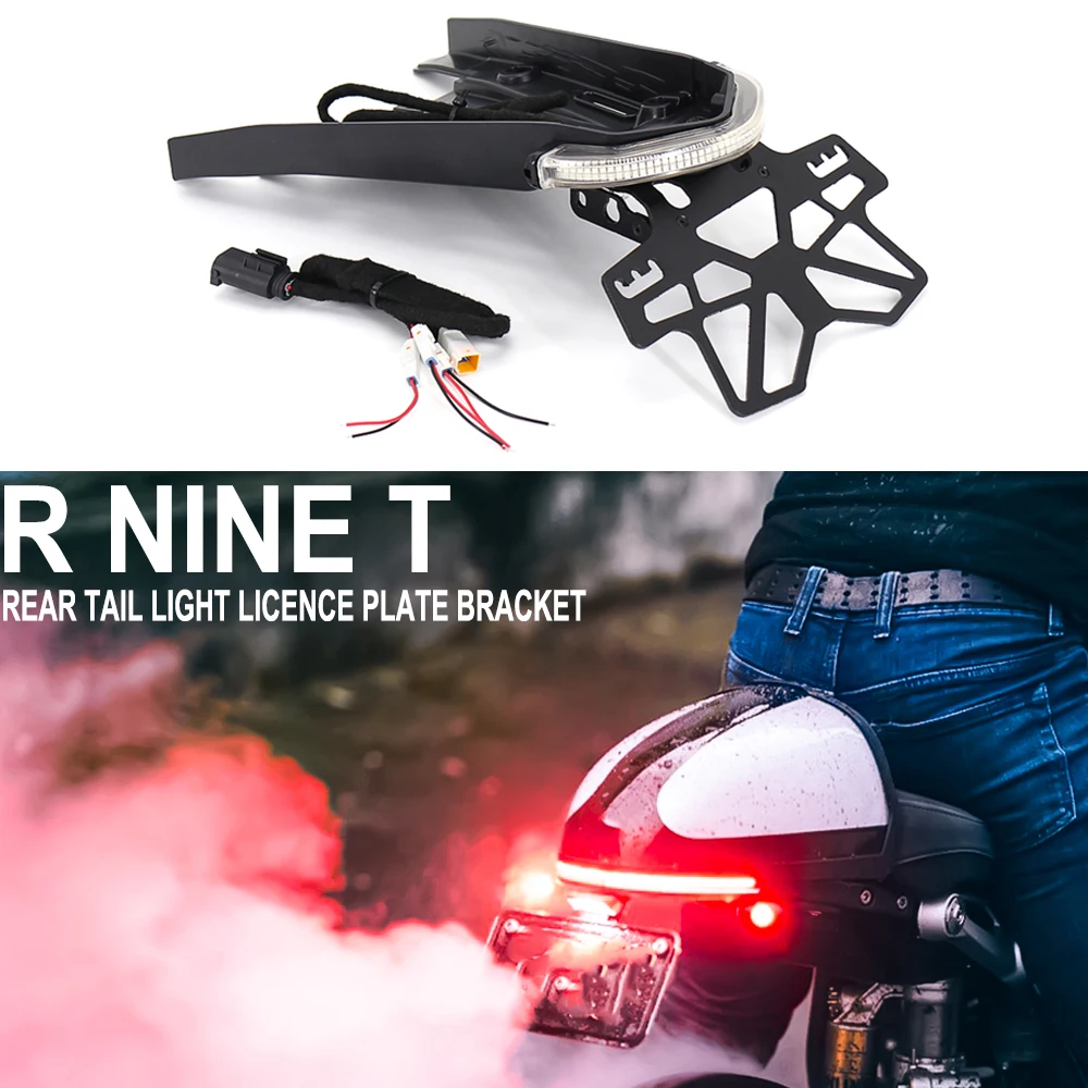 

Motorcycle License Plate LED Scrambler Urban Turn Signal Holder Brake Tail Rear Light For BMW R9T R NINE T NINET RNINET RNINE T