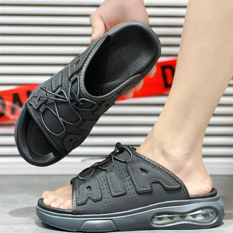 Summer Men Fashionable Trendy Shoes Wooden Clogs Garden Shoes Outdoor Beach Sandals Flip Air Cushioned Casual Shoes Men Slippers