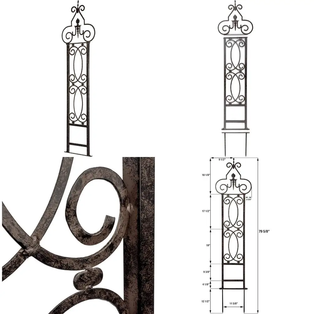 

Climbing Plant Wrought Iron Metal Trellis for Garden, Ideal for Vines, Roses, and Flowers