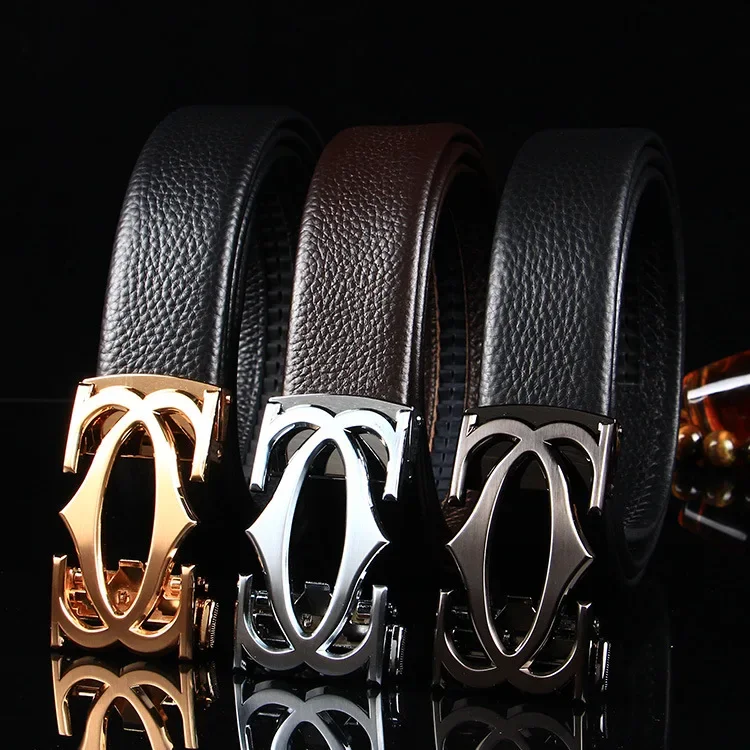 Fashion All-match Men's Leather Belt Business Automatic Checkoff Full-Grain Leather Waistband luxury belt designers g belt