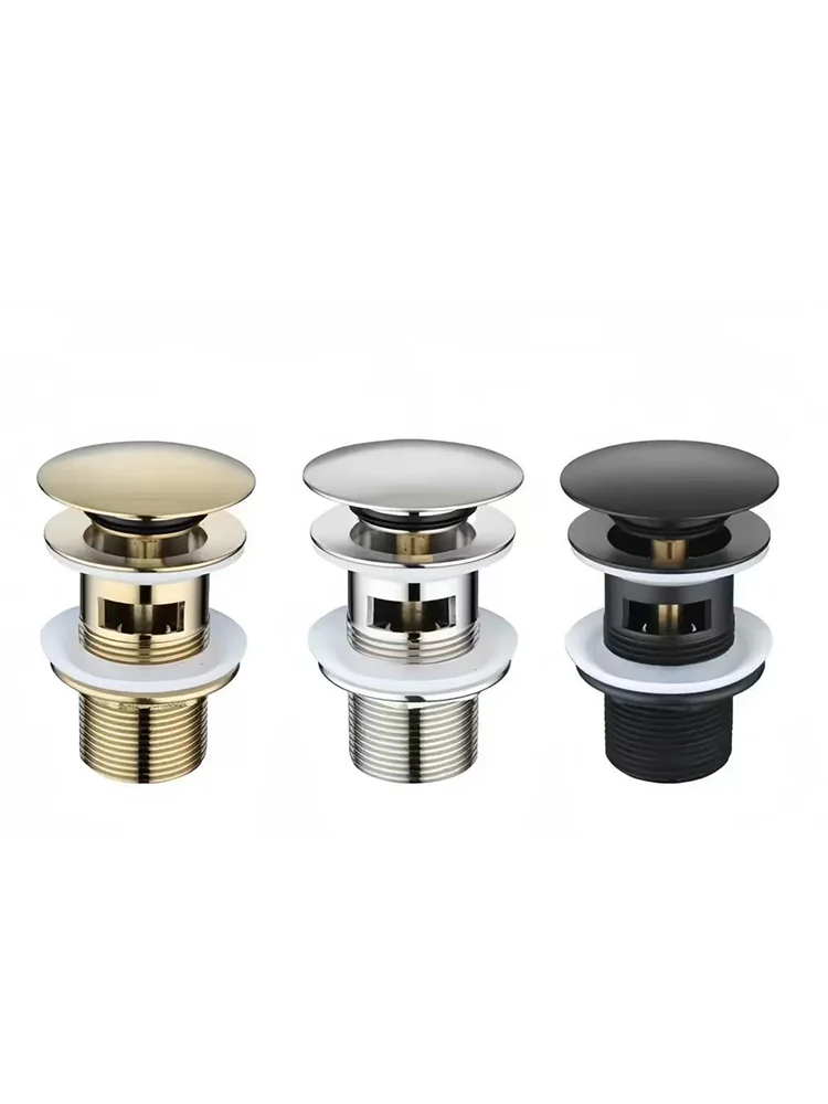 Pop-up afvoerknop badkamer wastafel plug afvoer sifon afvoerstop wastafelkraan accessoire wastafelpijp zwart goud rosé - afbeelding 2
