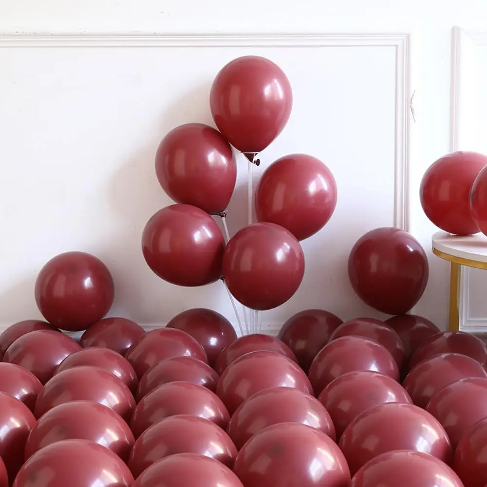 105pcs Burgundy Wedding Themed Balloon Arch Kit, White Burgundy and Gold Balloons with Crown Foil Balloons, Suitable for Wedding - view 5