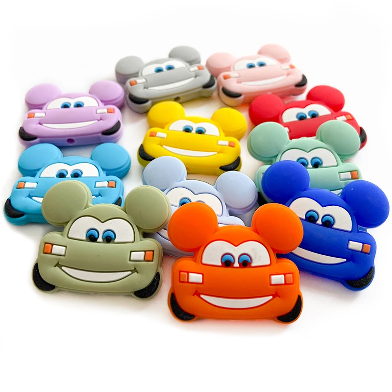 

10pcs Silicone Baby Beads Ears Car Beads Teeth Baby Toys DIY Pacifier Chain Necklace Accessories