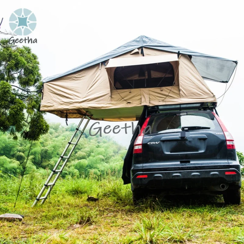 

Waterproof 4-Person Soft Shell Roof Top Tent for Outdoor Camping PVC and Canvas with Aluminum Poles on Sale!